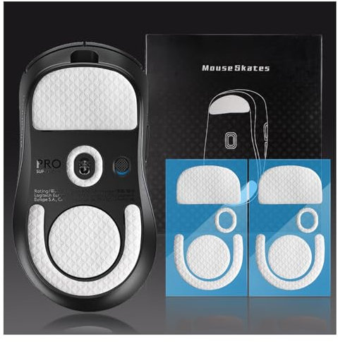immoenuc 2 Sets Mouse Skates for Logitech G PRO X Superlight 2 DEX Lightspeed Wireless Gaming Mouse Feet Pads Replacement Smooth Durable Game Mouse Accessories 0.8mm PTFE Makings (White)