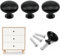 hioseyre 4-Pack Round Black Drawer Knobs - Aluminum Alloy Cupboard Knobs for Kitchen, Wardrobe & Cabinet Doors
