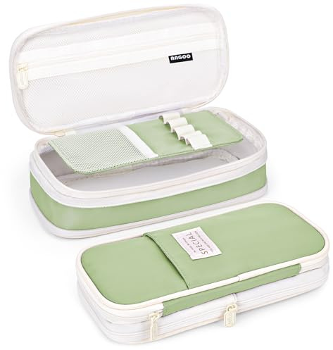 Mamowla Trousse Scolaire Crayons Grande Capacité Multifonction, Sac à Crayons école Papeterie Organisateur pour Stylos Maquillage collégiens Fille Garçon Adulte Ado(Vert Clair)