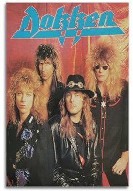 Dokken Print Albumcover signiert limitiertes Poster, Musikcover-Poster, Pop-Hip-Hop-Rap-Sänger-Star, Musikposter, ästhetische Leinwand, Wandkunst für Mädchen und Jungen, Teenager, Wohnheim-Dekoration,