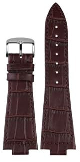 MAMA'S PEARL 12 Mm Leder-Edelstahl-Armband, Passend For Tissot PRX Series Strap Super Player T137.407, Konvexes Endarmband, Herren-Armband(Brown-silver-bucke)