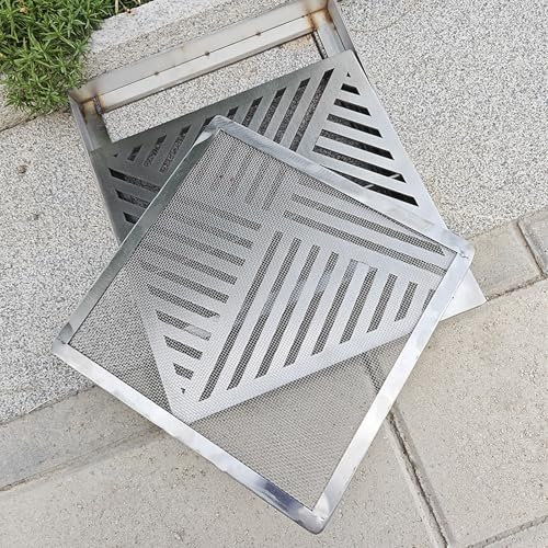 MNIHSFRTY Garagenbodenabläufe aus Edelstahl für Beton – dekorative Ablaufabdeckung mit Netz, abnehmbares Abflusssieb zur Müllentsorgung