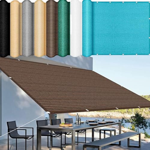Sonnensegel Rechteckig Sonnenschutz 60 x 150 cm Uv-Schutz Windschutz Mehrzweck-Schattennetz Balkon Sichtschutz mit Ösen Befestigungs Kit für Garten Balkon Terrasse Patio, Braun