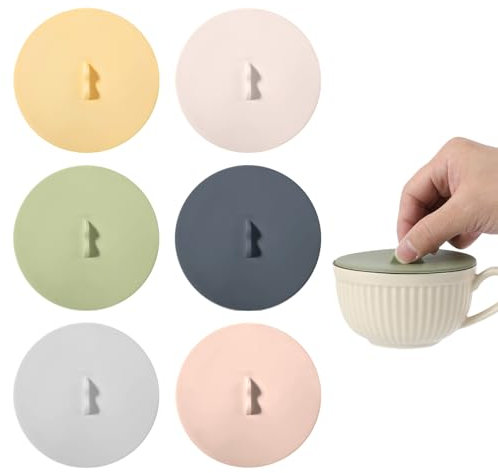 Ouligay 6 Stücke Silikon Deckel für Tasse, Silikondeckel für Trinkgläser Wiederverwendbar Anti Staub Silikondeckel, 10cm Bunt Glasabdeckung für Home, Outdoors, Becher, Kaffee, Weinglas