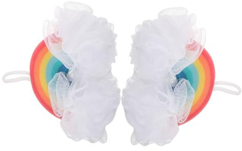 TOGEVAL Kinder Badeschwamm 2 Stück Peeling Schwamm Aus Schwammmaterial Regenbogen Design Dusche Für Empfindliche Haut Und Sanfte Hautmassage