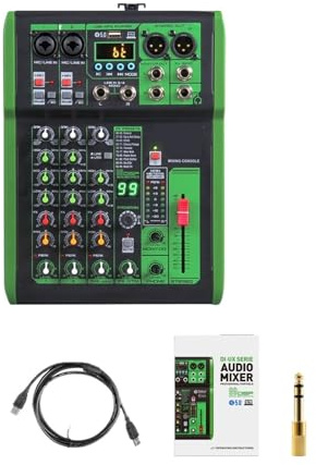 Mixer Audio For Console DJ A 4 Canali Con 99 Riverberi Digitali Bluetooth 5.0 Professionale For Registrazione PC Sul Palco Karaoke