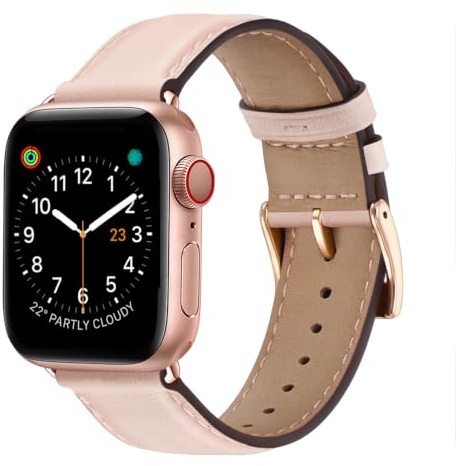 SUNFWR Lederarmbänder für Apple Watch 40mm 41mm 42mm(Series 10/11) 38mm | Herren Damen Ersatz Business Lederband Echtes Ersatzarmband für iWatch Ultra 3/2/1,Series 11 10 9 8 7 6 5 4 3 2 1/SE/SE2/SE3