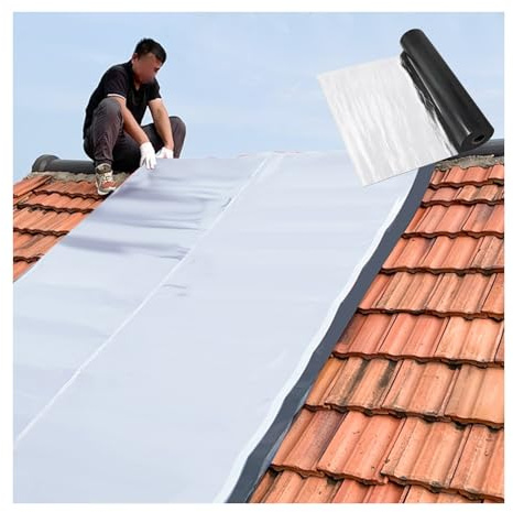 Dachpappe,Bitumen-Band,Dachreparaturklebeband,Dachabdichtung,Dichtungsband gegen Wasser und Feuchtigkeit,Selbstklebend,für Dachleckage Fensterbankspalt,Oberflächenriss(THK1.5mm/W1*L8m)