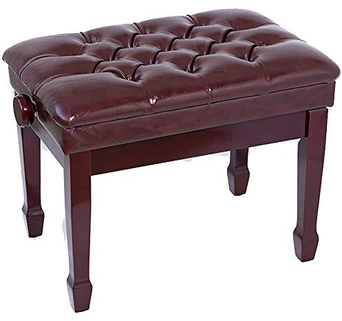 SnamicE Piano Stool Keyboard Bench Solid Wood Strength Double Lift Piano Stool with Bookshelf Electric Piano Stool,Black-80x35x45cm,Reddish Brown-80x35x45cm