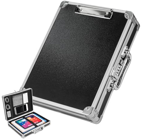 SUNNYNEST Metal File Organizer with Lock Portable Aluminum Document Box | Lockable aluminium file organizer with combo lock, portable design. Ideal for storing documents, bills and office files
