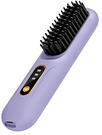 Haarglätter für Damen, Glättungskamm mit LCD-Display, Warmhaltebürste, für Frauen, Mädchen, dickes Haar, Haarstyling, Zuhause, Reisen, Party, Hochzeit