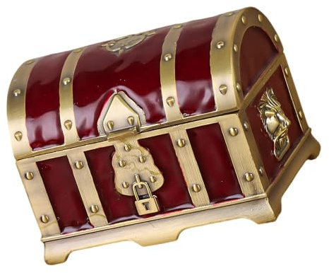 Pocoiau Luxuriöse kleine antike Schmuckschatulle, robuste Materialien, Organizer, Vintage Thema, zarte Schmucktruhe, kleine Box