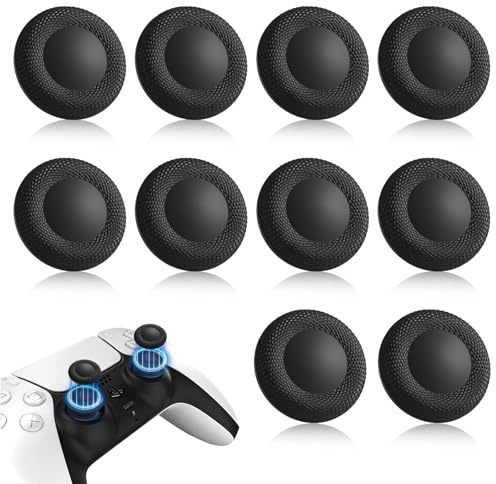 10PCS Thumb Grip Joystick Caps for PS5/PS4 Controller, Non-Slip Laser Textured Grip, Wear-resistant Joystick Controller Replacement Caps Compatible for PS5/PS4