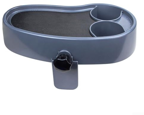 TDCuizent Plateau de spa réglable avec porte-gobelets antidérapant pour jacuzzi et piscine, organiseur de bain en plastique ABS épais avec drainage pour bords de 5,6 à 12,2 cm, gris