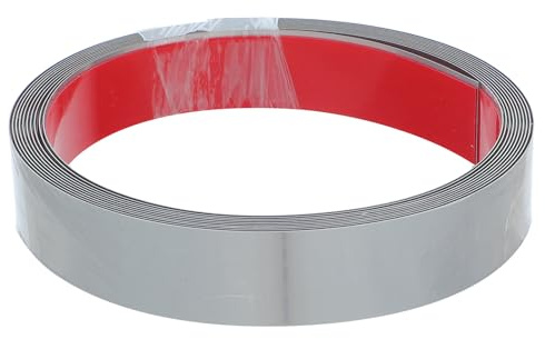 TOMETURE Rouleau de baguette de finition murale autocollante - 4 m x 2,5 cm, cadre de moulure en acier inoxydable pour murs, plafonds, plinthes, portes d'entrée, armoires, meubles, bords de