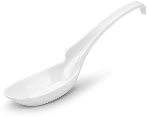 Hiware 12-piece Asian Soup Spoons, Rice Spoons, Chinese Won Ton Soup Spoon - Notch and Hook Style, White