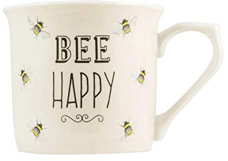 ENGLISH TABLEWARE CO. Bee Happy Cremefarbene Tasse aus feinem Porzellan