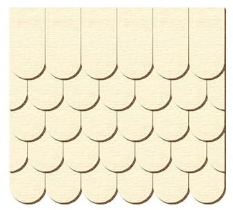 Sperrholz Schindeln - halbrund - Biberschwanz - Größen- und Mengenauswahl, Schindelgröße:20mm x 10mm, Pack mit:50 Stück