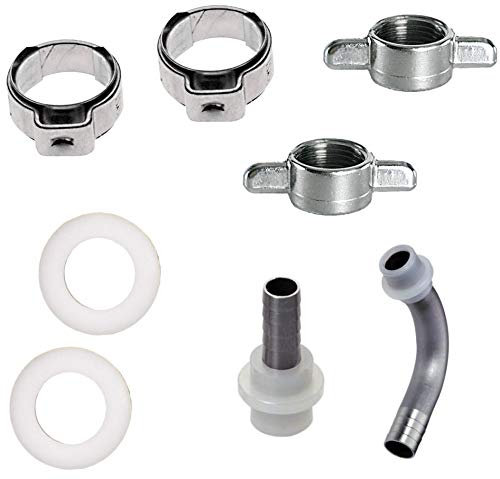 Gastrobedarf Westerbarkey Co² / Kohlensäure Tüllenset 10mm 8 Teilig mit Überwurf 3/4 für Kohlensäureschläuche 10mm