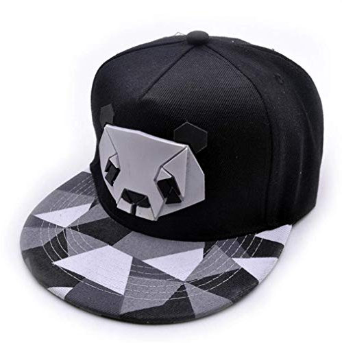 Cap Frauen Sport Baseball Kappe Cartoon Jungen Panda Golfball Hip Hop Hut Sonnenhut Trucker Hat (Color : Schwarz, Size : One Size)