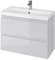 VBChome Badmöbel Grau 80 cm Slim Waschbecken mit Unterschrank Waschtisch 2-Schubladen Moduo