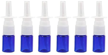 Mini-Nasenspray-Flaschen aus Kunststoff, 5 ml, feiner Sprühnebel, Zerstäuber, Kosmetik, Parfüm, Make-up, Wasser, Aufbewahrungsbehälter, tragbar, leer, nachfüllbar, Blau, 12 Stück