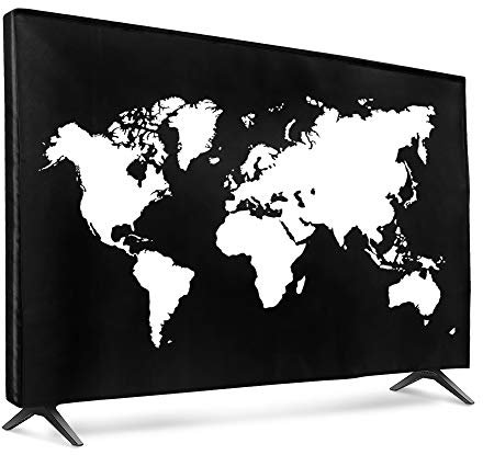 kwmobile Funda para Monitor 43 TV - Cubierta Protectora para Interior - Mapa del Mundo
