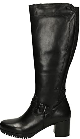 Valleverde Stivali Donna 49355 in Pelle Nero Modello Casual. Una Calzatura Comoda Adatta per Tutte Le Occasioni. Autunno-Inverno 2021-2022.EU 35