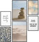 Papierschmiede® Mood Poster Set Meditation, Deko Bilder Wohnzimmer, 2x DIN A4 und 4x DIN A5, Home Decoration Boho Style Sand Steine Entspannung Boho - Wandposter ohne Rahmen