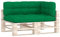 vidaXL Palettenkissen 3-TLG., Palettenauflage für Europaletten, Palettenpolster Palettensofa Outdoor Indoor, Sitzkissen Rückenkissen Seitenkissen, Grün Stoff