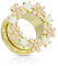 Treuheld® Goldener Flesh Tunnel mit Blumen und Perlen | 6 Größen 8 mm