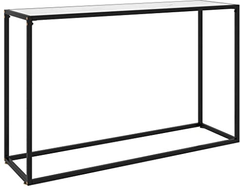 vidaXL Konsolentisch Konsole Beistelltisch Flurtisch Sideboard Frisiertisch Wandtisch Schminktisch Ablagetisch Weiß 120x35x75cm Hartglas
