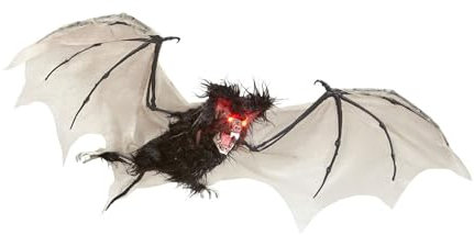 Widmann 10052 10052 Chauve-Souris avec Yeux LED Clignotants, 89 cm, décoration à Suspendre, Horreur, Halloween, fête à thème, Multicolore, Taille Unique