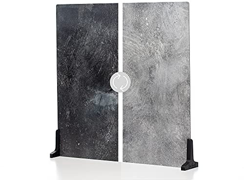 V-FLAT WORLD Duo Board Photography Backdrop - 2-Sided Background With 2 Legs & Mat - 24 x 24, Grey Chalk/Dark Chalk - for Item & Food Photography