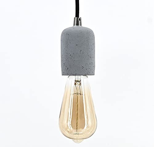 dasmöbelwerk Lampen Fassung E27 Vintage Lampensockel Metall Nostalgie Retro Pendelleuchte (05-hl4486-99 Beton)
