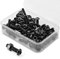 (50 juegos) M5 x 16 mm Tornillo de cabeza curvada con hexagonal y tuercas Rosca completa de acero al carbono 10,9 (negro)