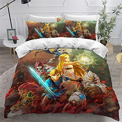 Enfunt-Home Anime Bettwäsche Set 2 Teilig, 100% Mikrofaser Wikinger 1 Bettbezug 135x200cm Mit Reißverschluss Und 1 Kissenbezug 80x80cm