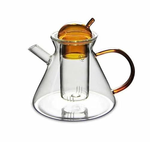 Ecoodisk PYREX Teiera con Infuser - Teiera estetica sicura, Piccola per Una o Due Tazze - 500 ml 16,9 Once (Colore),A
