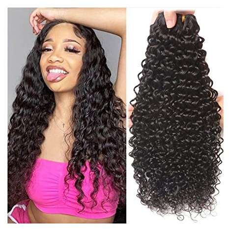 Human Hair Bundles Peruanische Wasserwellenbündel unverarbeitete Wasserwelle menschliches Haar Bündel 1/3/4 Stcs Peruanische Wasserwelle Jungfrau Remy Haarverlängerungen natürliche schwarze Farbe huma