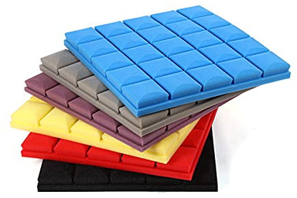 luvyimo 50x50x3cm Schallschutz Schaumstoff Akustikschaum Akustik Dämmung Noppenschaum Hohe Dichte Flammhemend Audio TV Studio 10 Stück(Color:Blau)