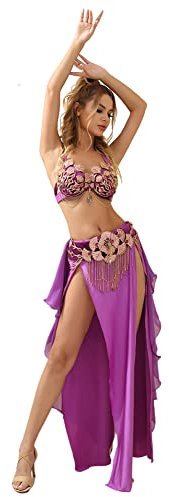 ROYAL SMEELA Bauchtanz kostüm Damen Bauchtanz BH und gürtel Bauchtanz Kleidung Profi Bauchtanz Set Bauchtänzerin Kostüme Bauch tanzen Kostuem Fuer Frauen Bauchtanz Outfit Bauchtanz-BH-Gürtel Anzug