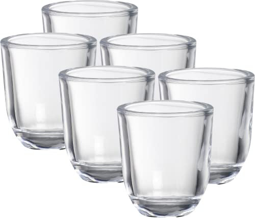 Bolsius - Portacandele in vetro per candele votive - 6 pezzi - 6,5 cm - Rotondo - Portacandele votive - Vetro trasparente - Decorazione - Accessori per la casa