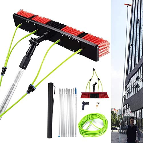 Teleskopstange mit Wasseranschluss 5 Meter mit Bürste ausziehbar zur Reinigung von Wintergarten Solaranlage Terrassenüberdachung Fensterreinigung Photovoltaik Reinigungsset PV Anlage Reinigung