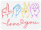 FINGERINSPIRE Liebes Gebärdensprache Schablone 21x29.7 cm Wiederverwendbare Gebärdensprache Posen Liebe Dich Malvorlage Ich Liebe Dich Schablone Zum Malen Auf Wand Holz Möbel Scrapbooking