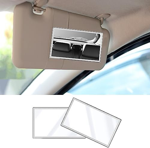 ZIOYA 2 Stück Spiegel Auto Sonnenblende Selbstklebender Kosmetikspiegel Auto Sonnenblendel Makeup Spiegel für Sonnenblende und Autositzlehne (5.9 * 3.1 in)