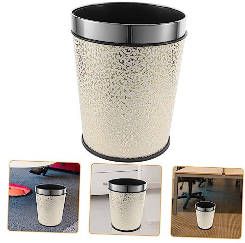 STOBOK Retro Chinese Trash Can Kitchen Waste Bins Dustbin for Bedroom Bin Lid