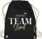 Turnbeutel Rucksack - JGA Junggesellenabschied - Team Braut Bride Team Crew - Unisize - Schwarz - junggesellinnenabschied beutel kordelzug baumwolle jungesellenabschied herzen stoffbeutel