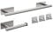 Ibergrif M34452A Set porta asciugamani da bagno, contiene porta asciugamani adesivo, porta rotolo di carta, 3 ganci per asciugamani, acciaio inossidabile, grigio
