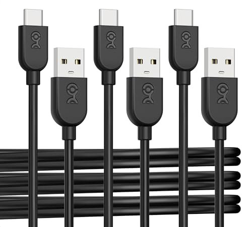 Cable Matters Lot de 3 flexibles cable USB A vers USB C avec charge rapide 3A - 3m (cable USB C vers USB A) en noir, compatible avec iPhone 15/15 Pro/15 Plus, iPad Pro, Samsung Galaxy S23