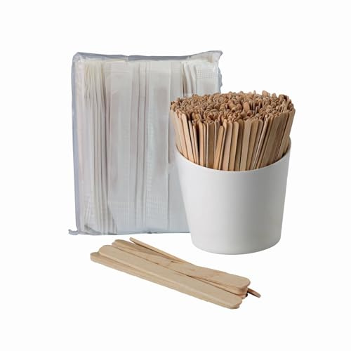 DETERMONDO 2000 Palette caffe monouso in legno di betulla imbustate singolarmente, palette caffè biodegradabili, compostabili e resistenti al calore - 20 confezioni da 100 pezzi (2000)